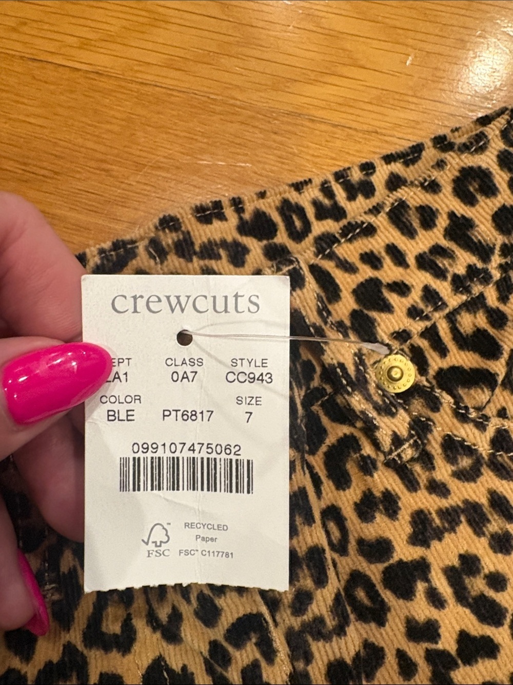 Crewcuts Girls Leopard Wide-Leg Pants - Tan & Black - Picture 3 of 3